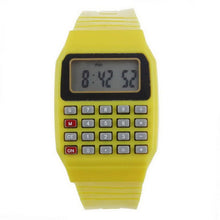 Load image into Gallery viewer, 1 Rubber Unisex Casual Electronic Square Watch Waterproof Buckle Fashion Digital Children Calculator Display Pcs No