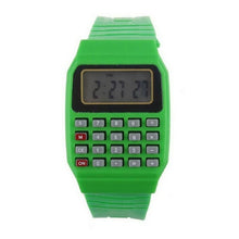 Load image into Gallery viewer, 1 Rubber Unisex Casual Electronic Square Watch Waterproof Buckle Fashion Digital Children Calculator Display Pcs No