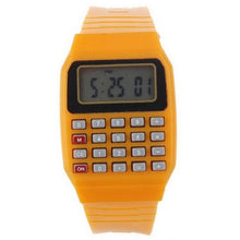 Load image into Gallery viewer, 1 Rubber Unisex Casual Electronic Square Watch Waterproof Buckle Fashion Digital Children Calculator Display Pcs No